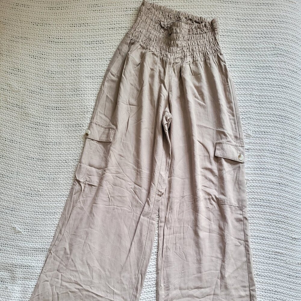 AMERICAN REWASH Brand Boardwalk Wide Leg Cargo Pocket Pants